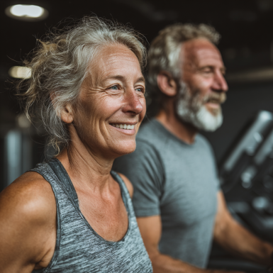 Група людей старшого віку на заняттях з йоги